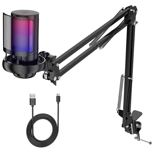 RGB gaming microphone with cardioid pickup - Dude Essentials
