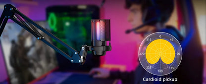 RGB gaming microphone with cardioid pickup - Dude Essentials