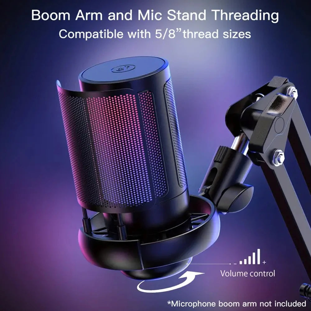 RGB gaming microphone with cardioid pickup - Dude Essentials