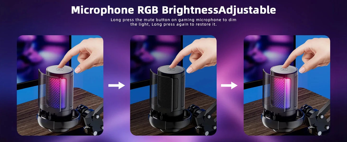 RGB gaming microphone with cardioid pickup - Dude Essentials