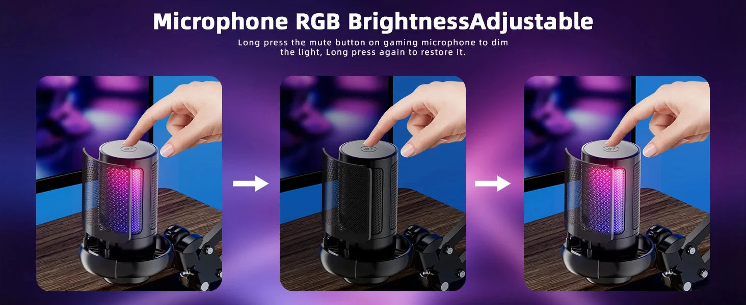 RGB gaming microphone with cardioid pickup - Dude Essentials