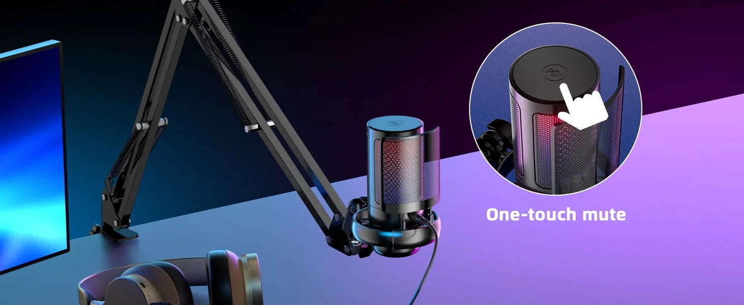 RGB gaming microphone with cardioid pickup - Dude Essentials