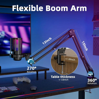 RGB gaming microphone with cardioid pickup - Dude Essentials