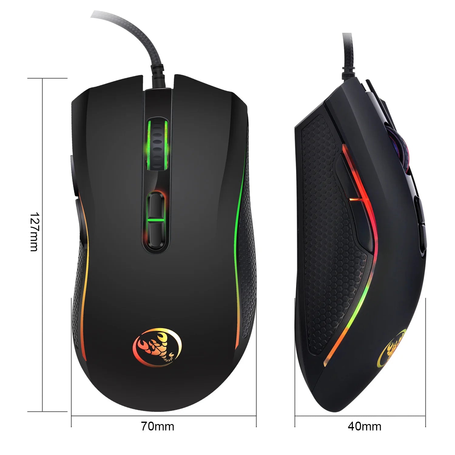Optical Professional Gaming Mouse with 7 Bright Colors LED Backlit - Dude Essentials