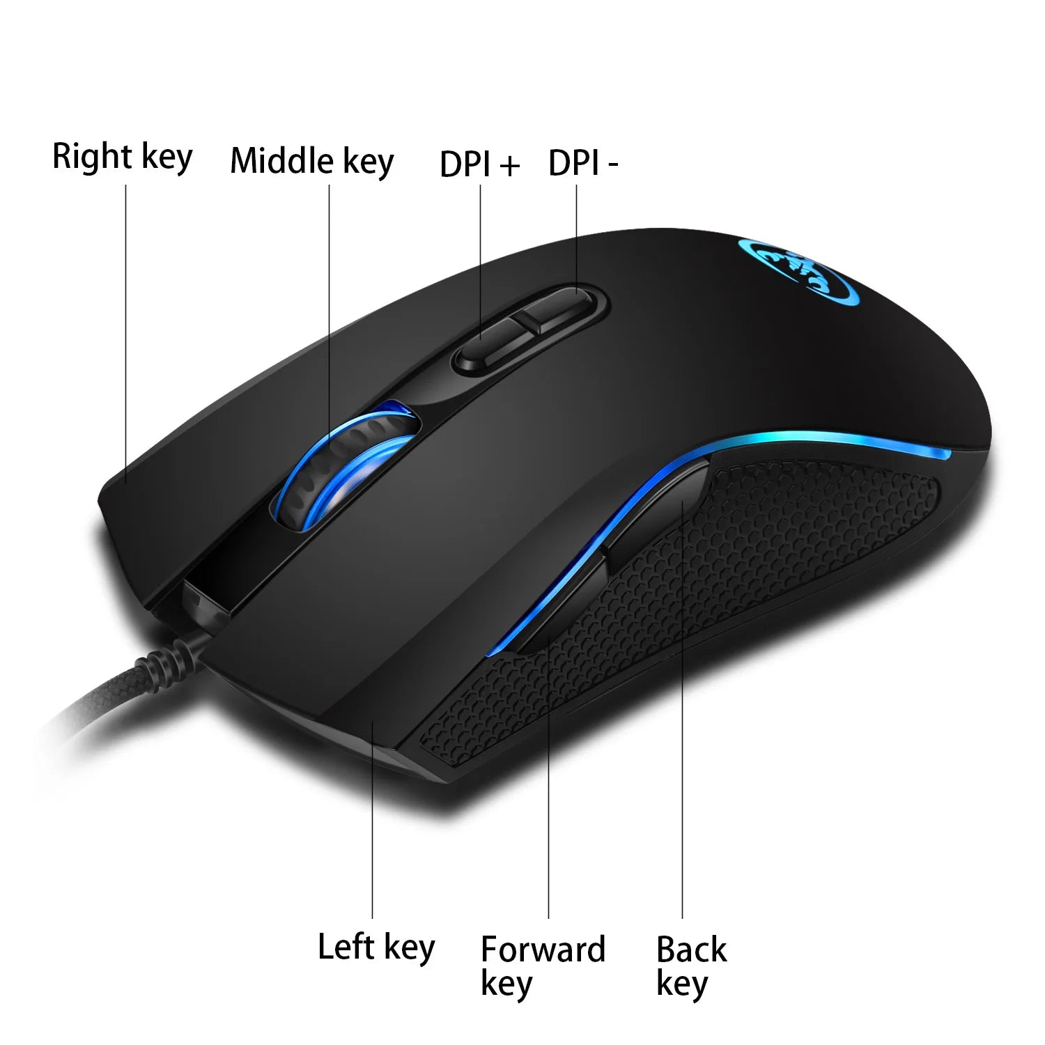 Optical Professional Gaming Mouse with 7 Bright Colors LED Backlit - Dude Essentials