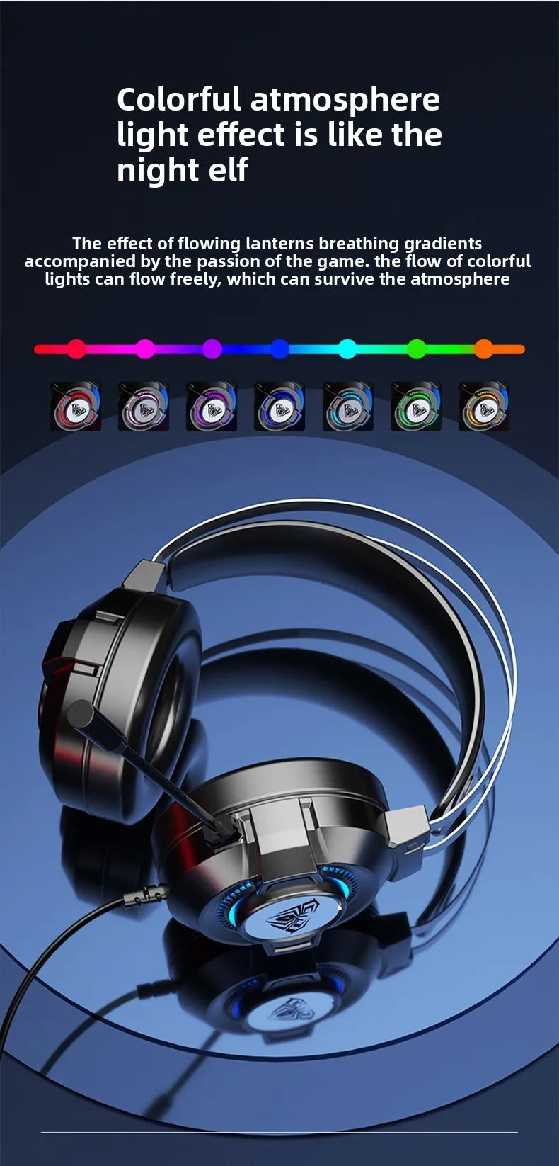 AULA gamer USB Headset 7.1 Channel Wired Headphone