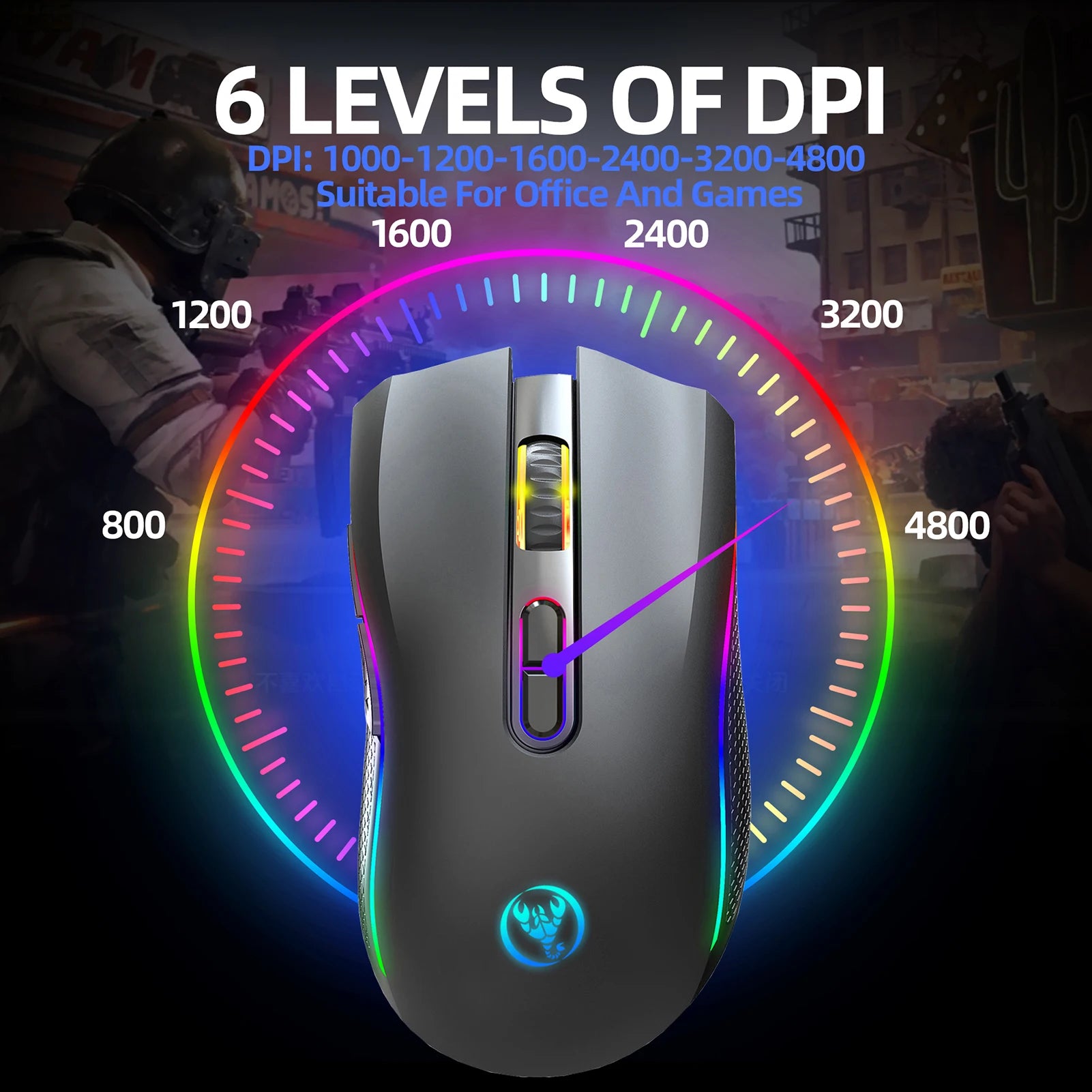 HXSJ T69 2.4G Wireless Mechanical Mouse RGB Gaming Mouse - Dude Essentials
