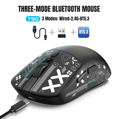 3-Mode Wireless Gaming Mouse RGB Macro Ergonomic - Dude Essentials