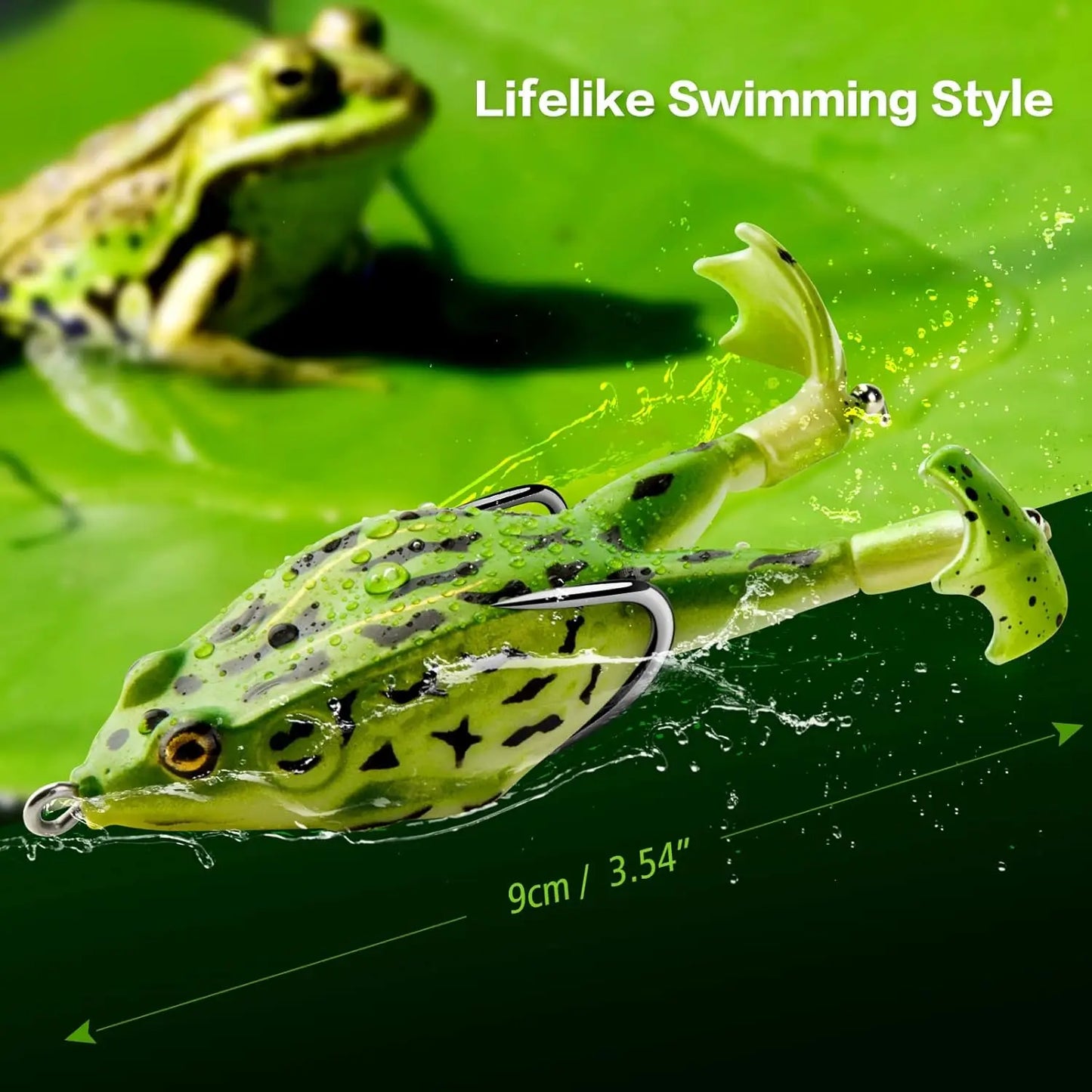Topwater Frog Lure Bass Trout Fishing Lure/Realistic Prop Frog Soft Swimbait Floating Bait - Dude Essentials