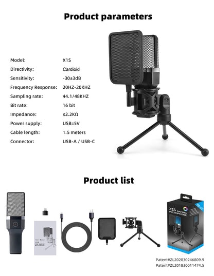 Gaming Microphone Professional Condenser Mic PC Laptop Computer - Dude Essentials