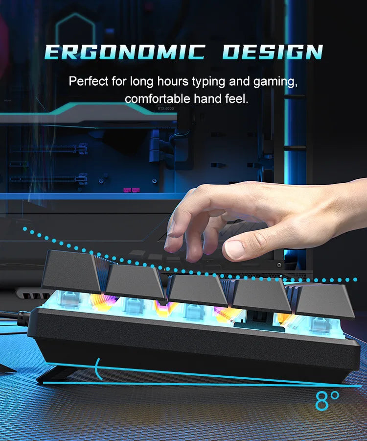 Teclado mecanico 60% gaming keyboard - Dude Essentials