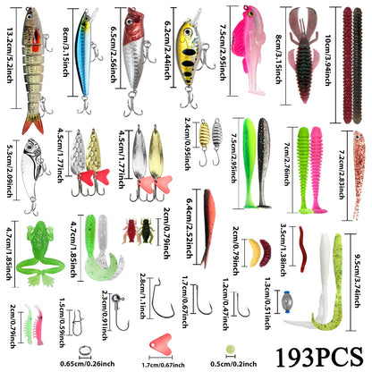 Fishing 83/133/193/239/409pcs Fishing Lure Kit For Trout/Pike/Bass - Dude Essentials