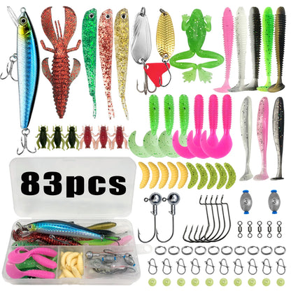Fishing 83/133/193/239/409pcs Fishing Lure Kit For Trout/Pike/Bass - Dude Essentials