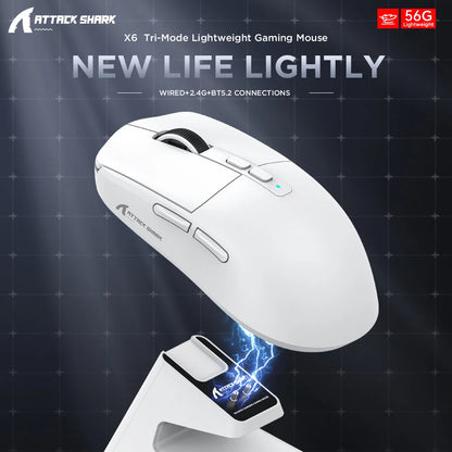 X6 Lightweight Wireless Gaming Mouse with 3 Mode Wired 2.4G - Dude Essentials