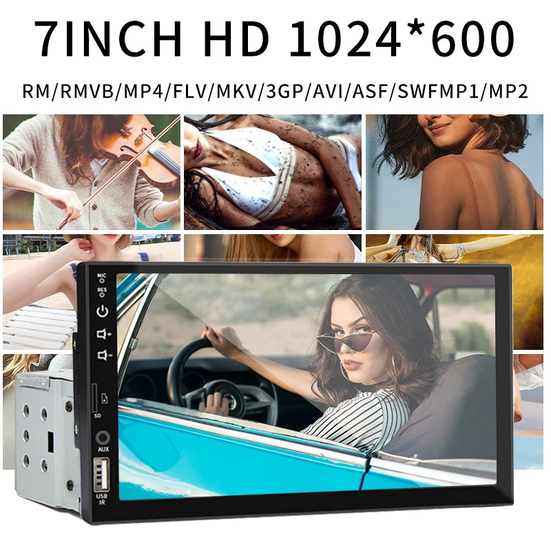 7“ Car Radio 1 Din Carplay Multimedia MP5 Player HD Touch Screen - Dude Essentials