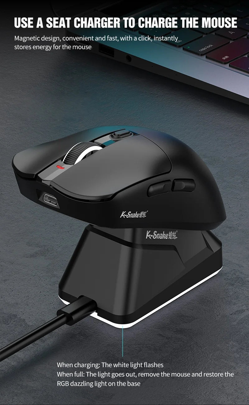Lightweight Esports Gaming Mouse With Three-mode Wireless Bluetooth Charging - Dude Essentials