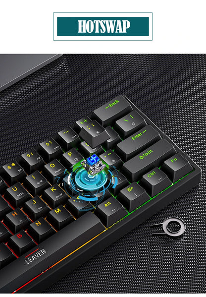 K620 Mini Gaming Mechanical Keyboard 61 Keys RGB Hotswap Type-C Wired - Dude Essentials