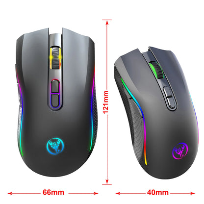 HXSJ T69 2.4G Wireless Mechanical Mouse RGB Gaming Mouse - Dude Essentials