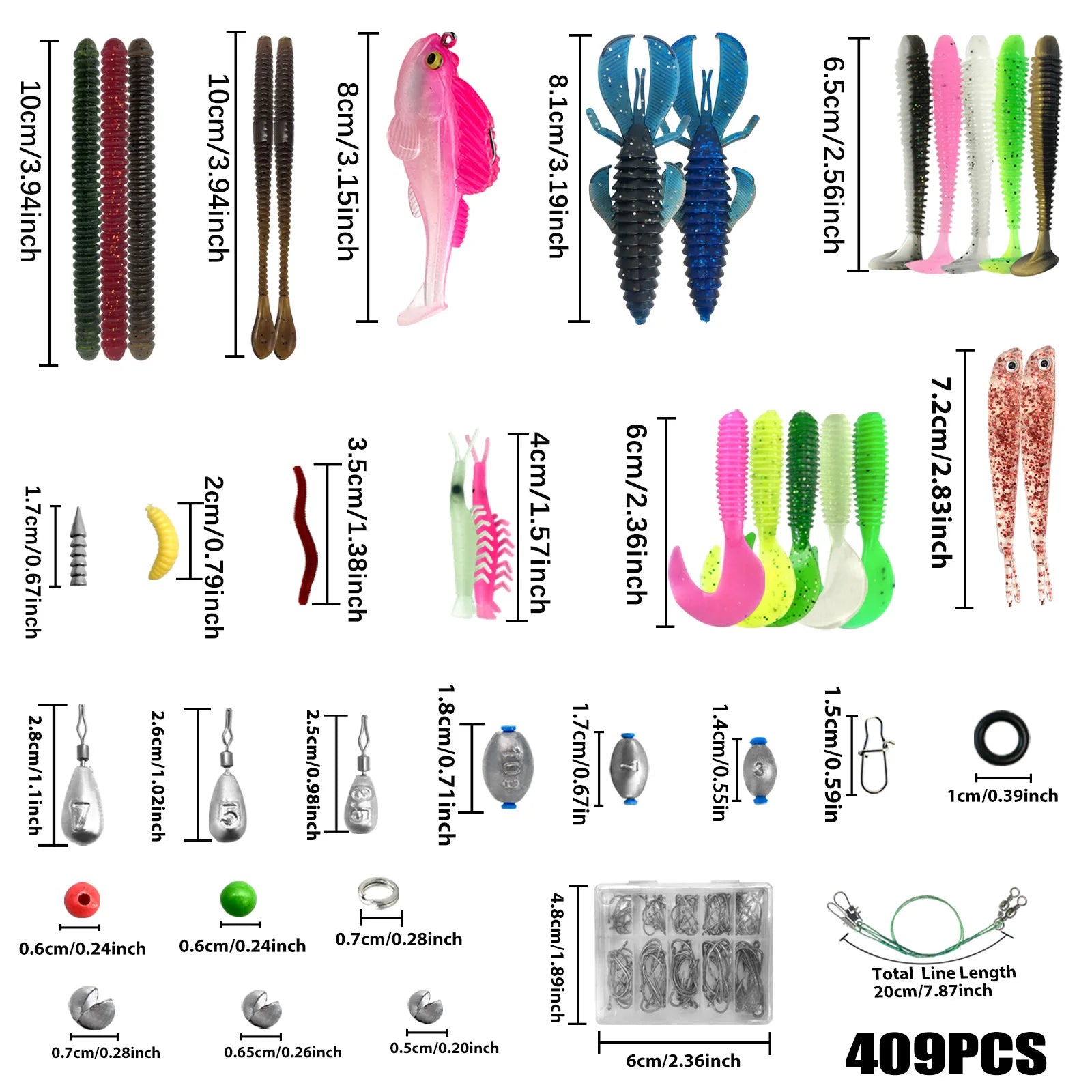 Fishing 83/133/193/239/409pcs Fishing Lure Kit For Trout/Pike/Bass - Dude Essentials