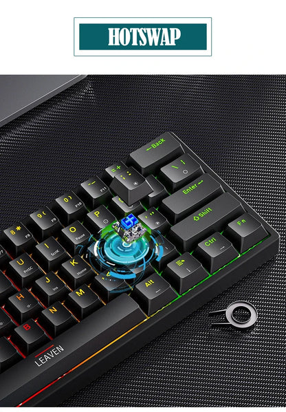 K620 Mini Gaming Mechanical Keyboard 61 Keys RGB Hotswap Type-C Wired - Dude Essentials
