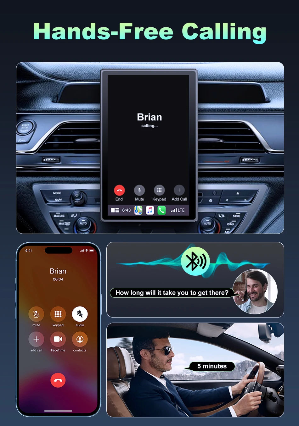 7 inch Portable Multimedia Player Carplay AI Screen IPS Touch Screen GPS Navigation Bluetooth Support - Dude Essentials