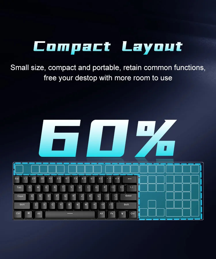 Teclado mecanico 60% gaming keyboard - Dude Essentials
