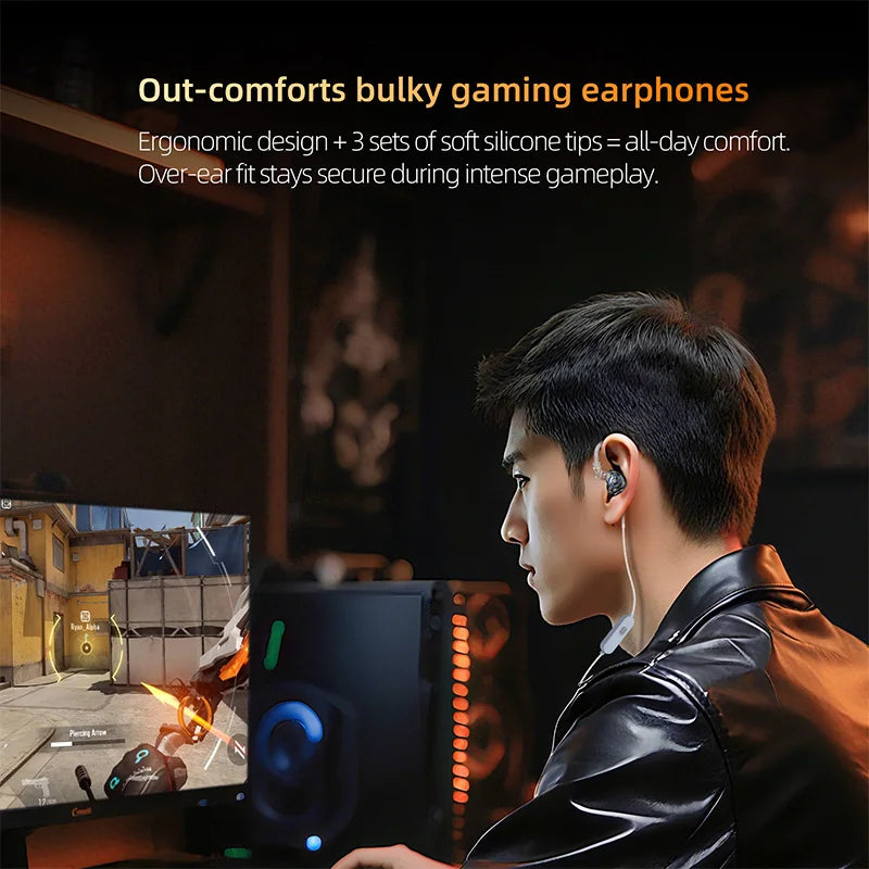 KZ Gale In-Ear Gaming Earphones E-sports Bass Metal Earbuds - Dude Essentials