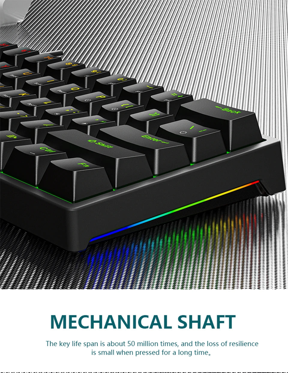 K620 Mini Gaming Mechanical Keyboard 61 Keys RGB Hotswap Type-C Wired - Dude Essentials