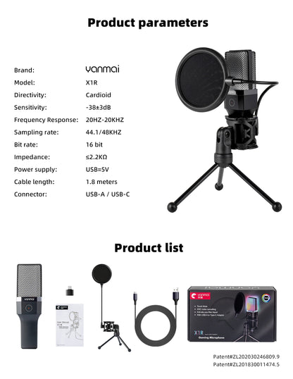 Gaming Microphone Professional Condenser Mic PC Laptop Computer - Dude Essentials