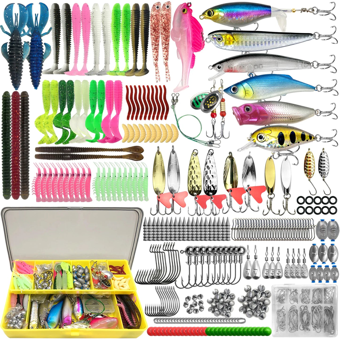 Fishing 83/133/193/239/409pcs Fishing Lure Kit For Trout/Pike/Bass - Dude Essentials
