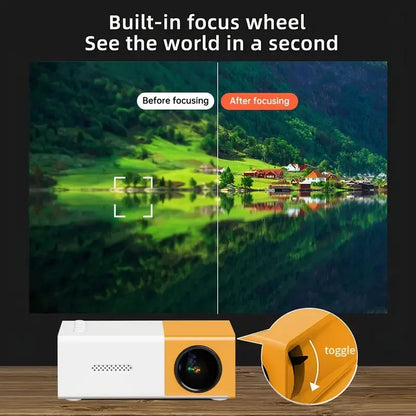 Mini projector LED portátil YG300 HDMI, USB, TF audio