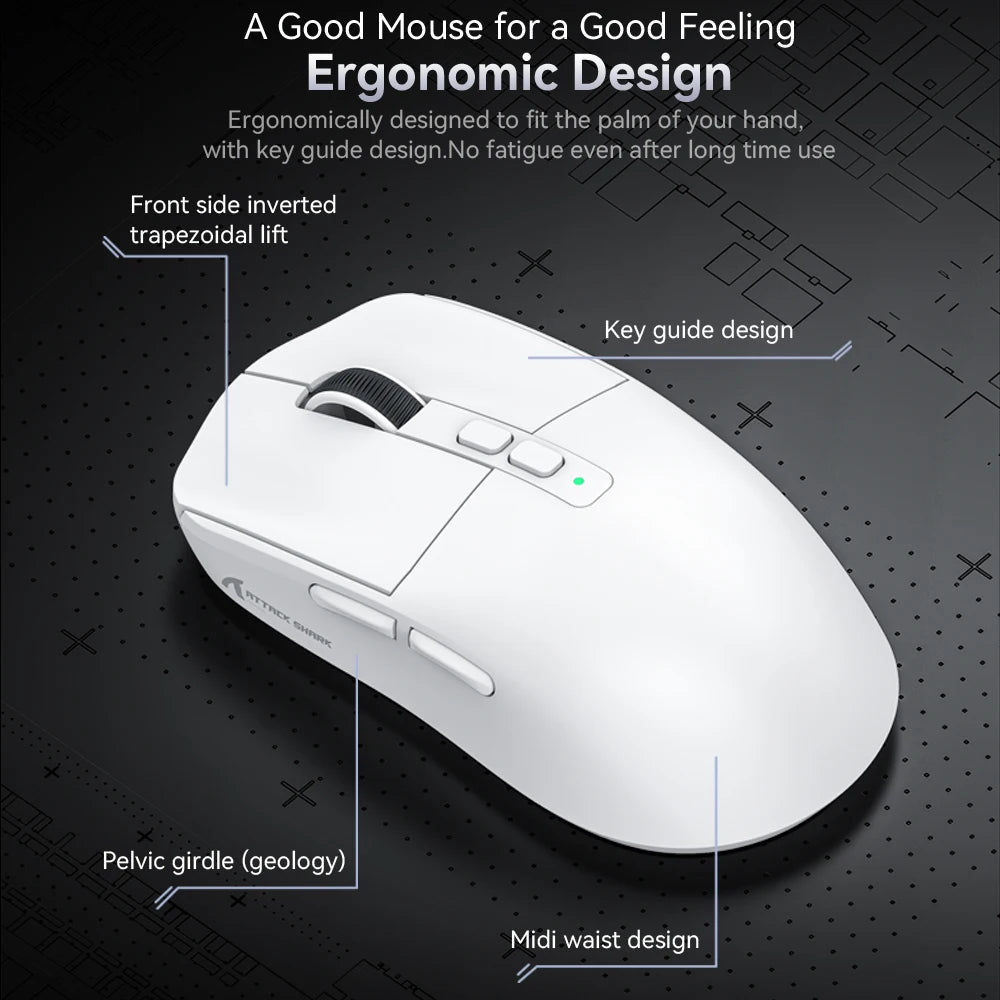 X6 Lightweight Wireless Gaming Mouse with 3 Mode Wired 2.4G - Dude Essentials