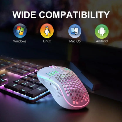 2.4G Wireless Gaming Mouse RGB Lighting Charging Mouse - Dude Essentials