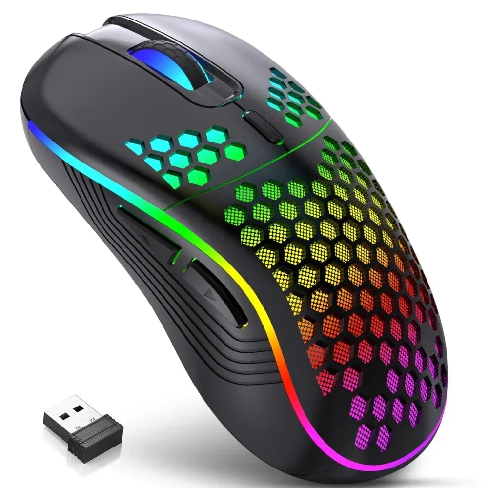 2.4G Wireless Gaming Mouse RGB Lighting Charging Mouse - Dude Essentials