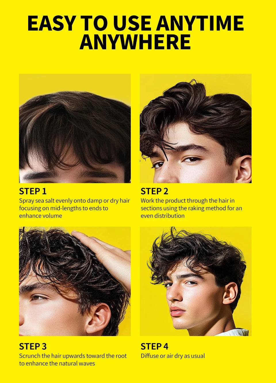 100ml Natural Sea Salt Spray For Hair - Dude Essentials