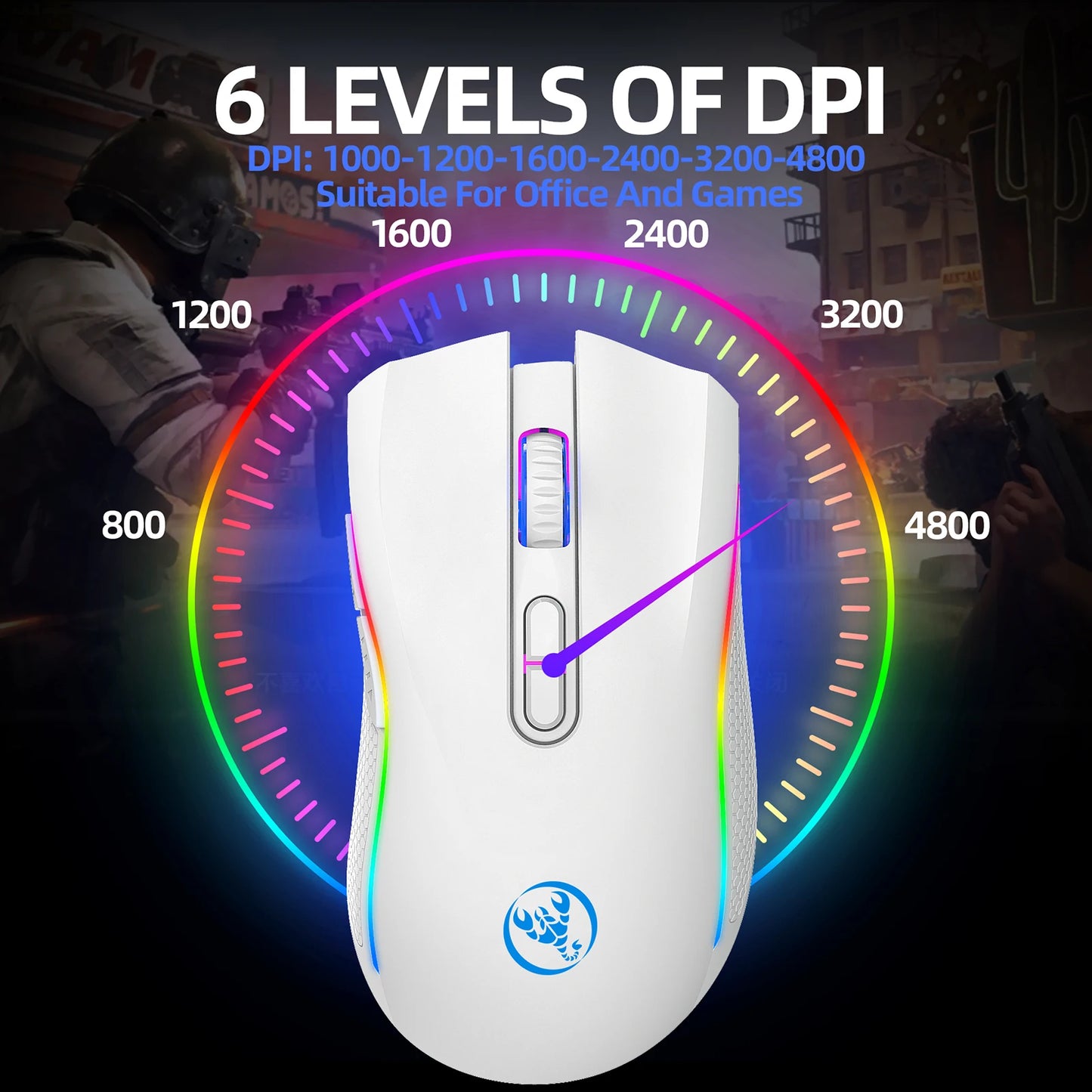 HXSJ T69 2.4G Wireless Mechanical Mouse RGB Gaming Mouse - Dude Essentials