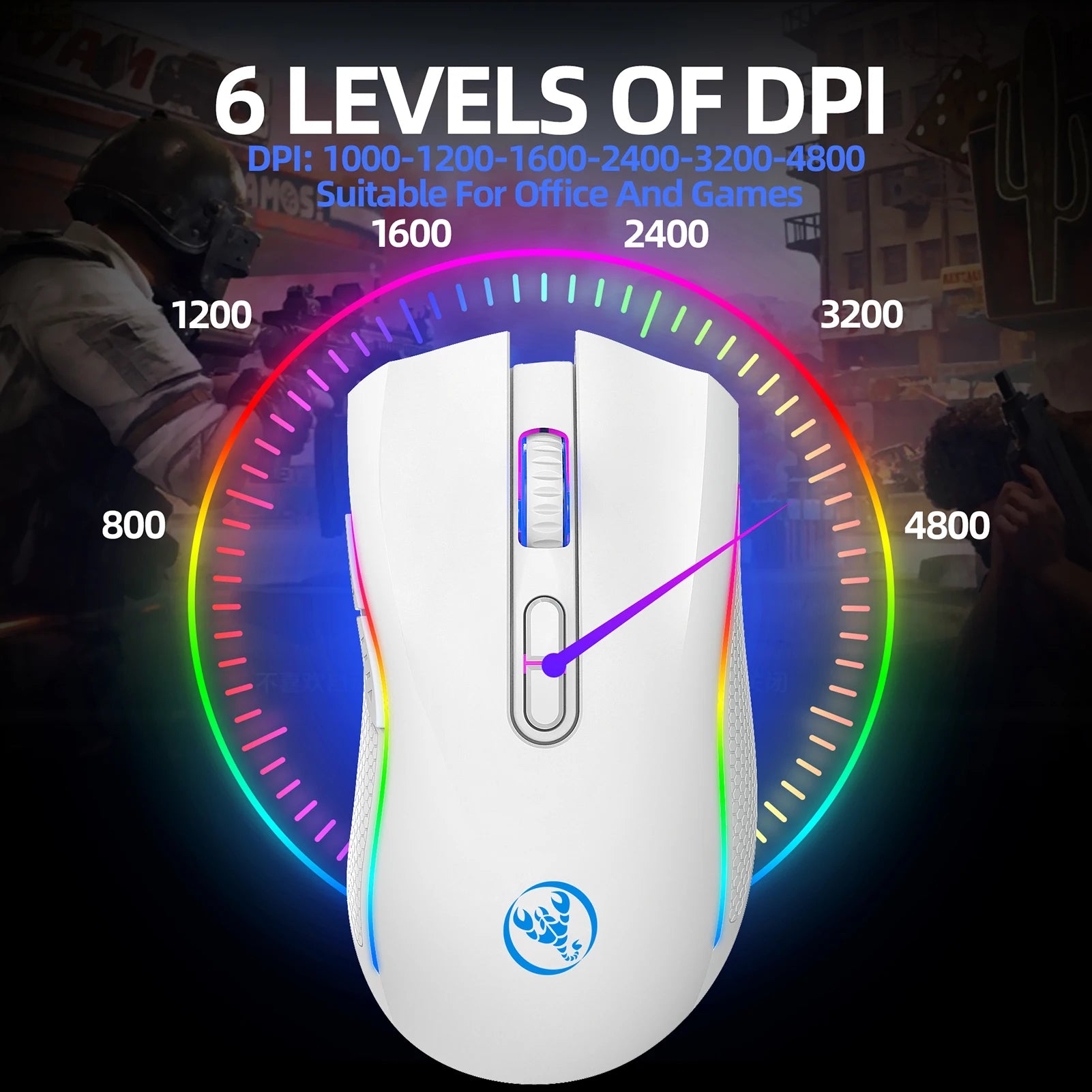 HXSJ T69 2.4G Wireless Mechanical Mouse RGB Gaming Mouse - Dude Essentials