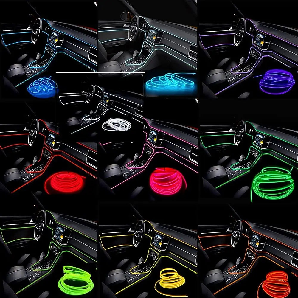 5M Car Interior Led Strip Light Neon EL Wiring Decorative Lamp - Dude Essentials