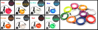 5M Car Interior Led Strip Light Neon EL Wiring Decorative Lamp - Dude Essentials