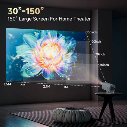 P30PRO Android 14 Smart Mini Projector Supports 4K HD Video