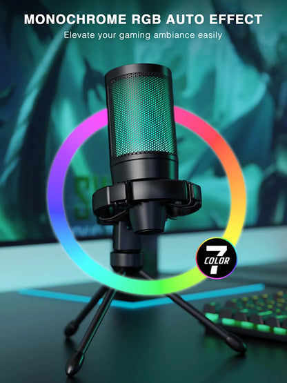 AmpliGame by FIFINE RGB USB Gaming Microphone with Light-touch Mute - Dude Essentials