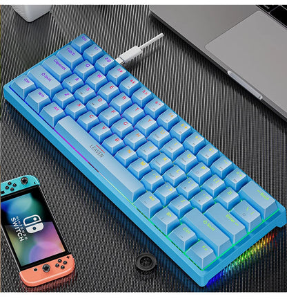 K620 Mini Gaming Mechanical Keyboard 61 Keys RGB Hotswap Type-C Wired - Dude Essentials