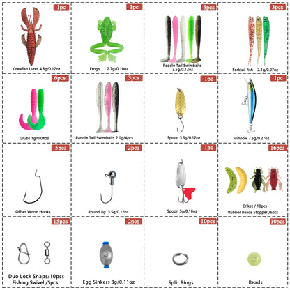 Fishing 83/133/193/239/409pcs Fishing Lure Kit For Trout/Pike/Bass - Dude Essentials