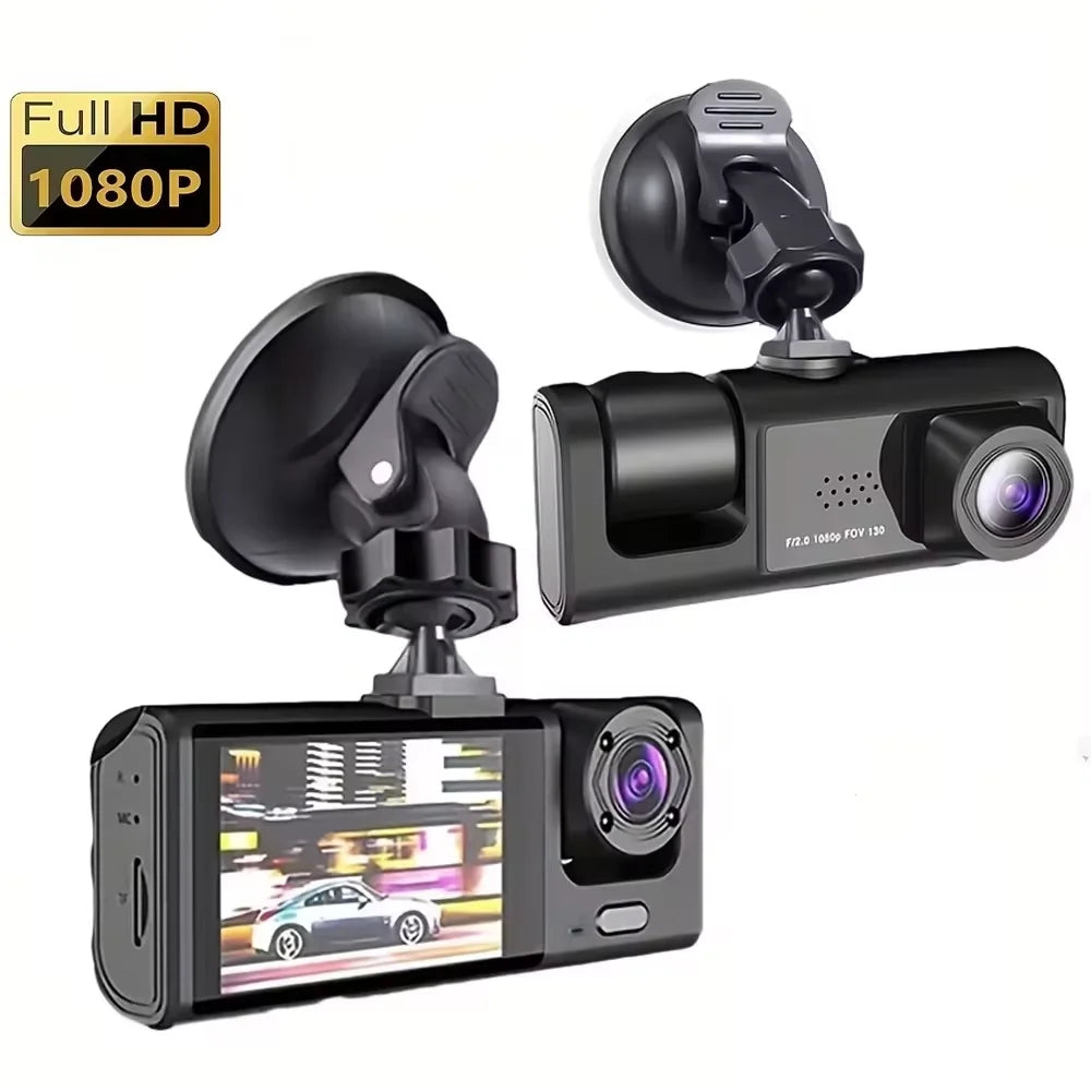 Dash Cam W/ IR Night Vision Loop Recording & 2" IPS Screen 1080P 2 Camera - Dude Essentials