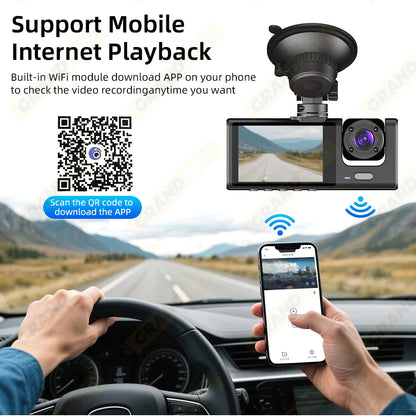 Dash Cam WIFI APP Car DVR 3 Channel - Dude Essentials