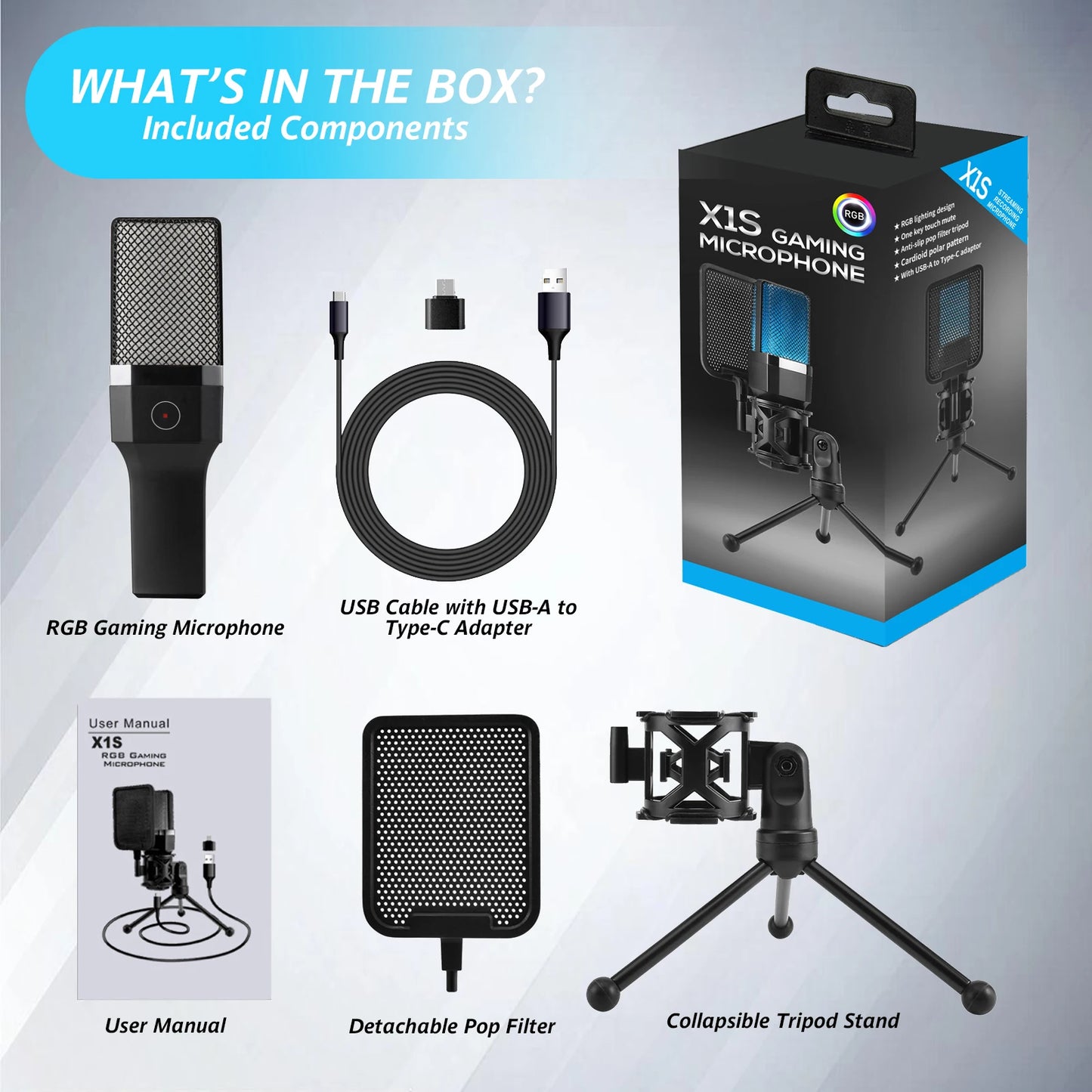 Gaming Microphone Professional Condenser Mic PC Laptop Computer - Dude Essentials