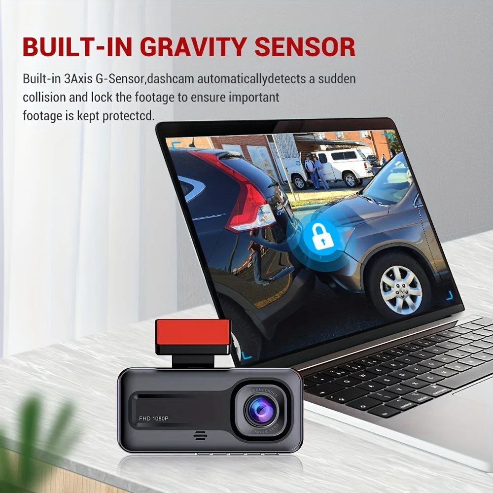 Dash Cam 1080P Car DVR Cam 2-lens Front Inside Night Vision Loop Recording Dash Recorder Wide Angle Recording - Dude Essentials