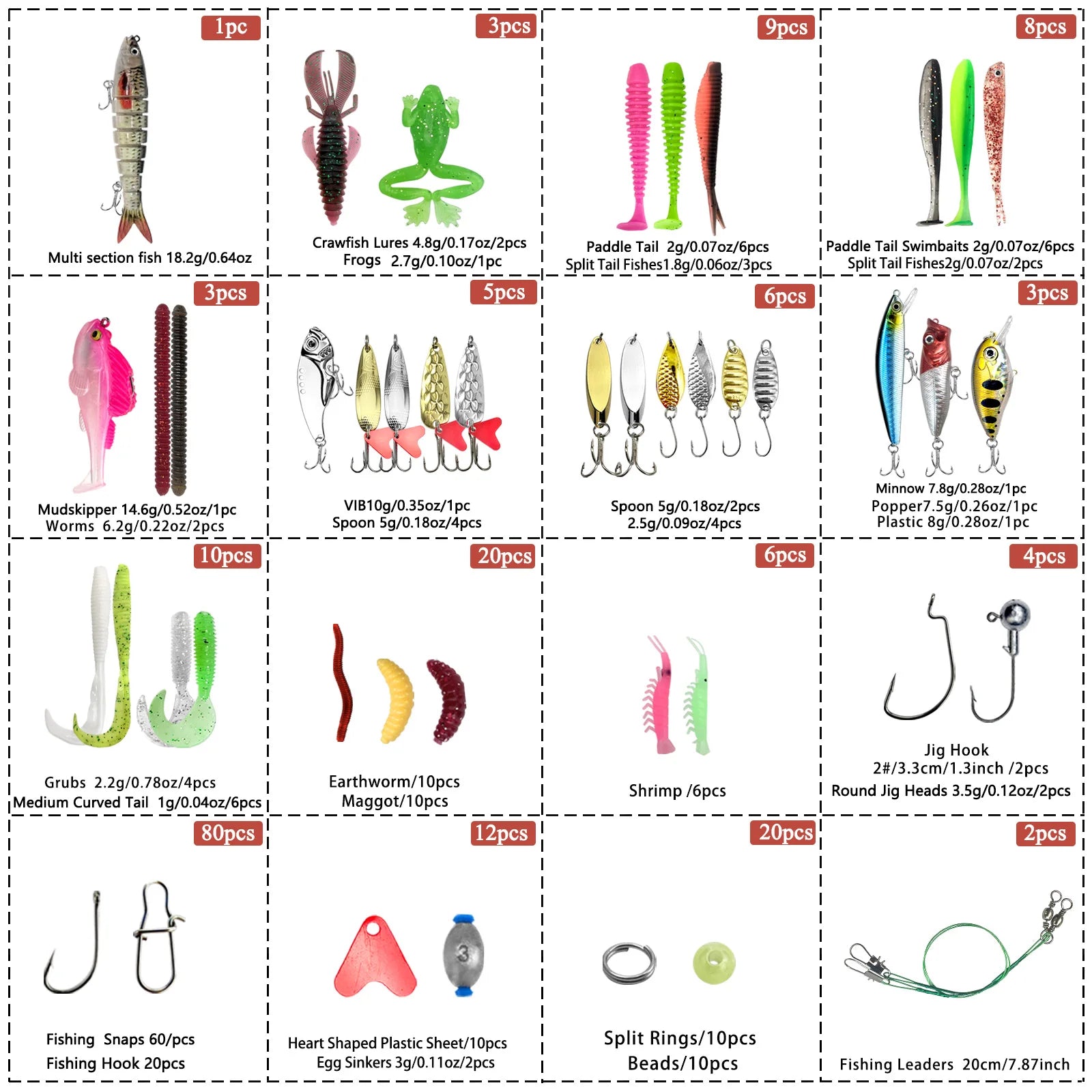 Fishing 83/133/193/239/409pcs Fishing Lure Kit For Trout/Pike/Bass - Dude Essentials