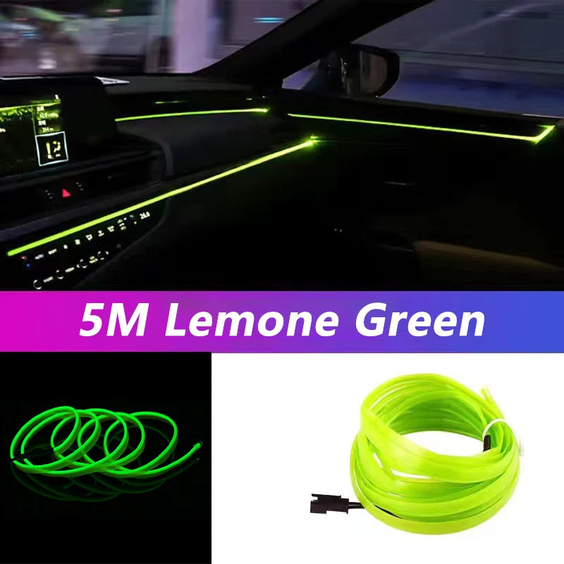 5M Car Interior Led Strip Light Neon EL Wiring Decorative Lamp - Dude Essentials