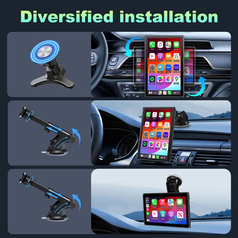7 inch Portable Multimedia Player Carplay AI Screen IPS Touch Screen GPS Navigation Bluetooth Support - Dude Essentials